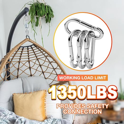 9Pack 7 Inch Spring Snap Hooks, Heavy Duty Carabiner Clips - Image 5