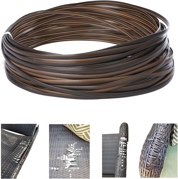 120 Ft Wicker Repair Kit, Plastic Wicker Repair Supplies, Gradient Dark Brown by Laphivieh