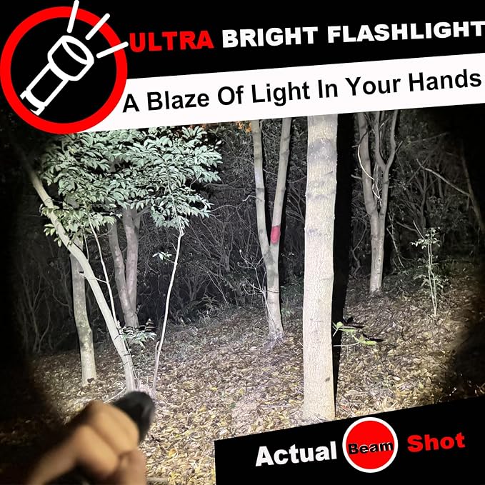 1 Mode Flashlights 4 Pack, Bright Zoomable LED Tactical Flashlight High Lumens - Image 3
