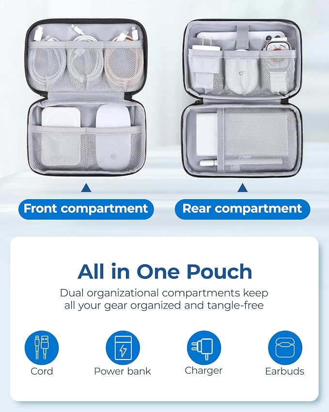 BAGSMART Electronics Organizer Travel Case, Cable Charger Cord Tech Organizer - Image 3