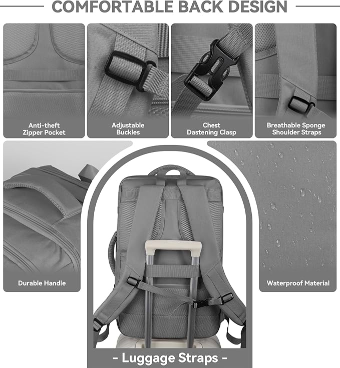 AREYTECO 60L Travel Laptop Backpack - Image 5