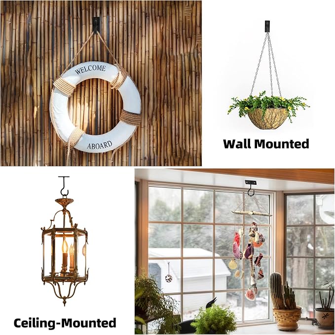 Ceiling Hooks for Hanging Plants 4pack 2.5inch Wall Mount Plant Hooks Meatl - Image 3