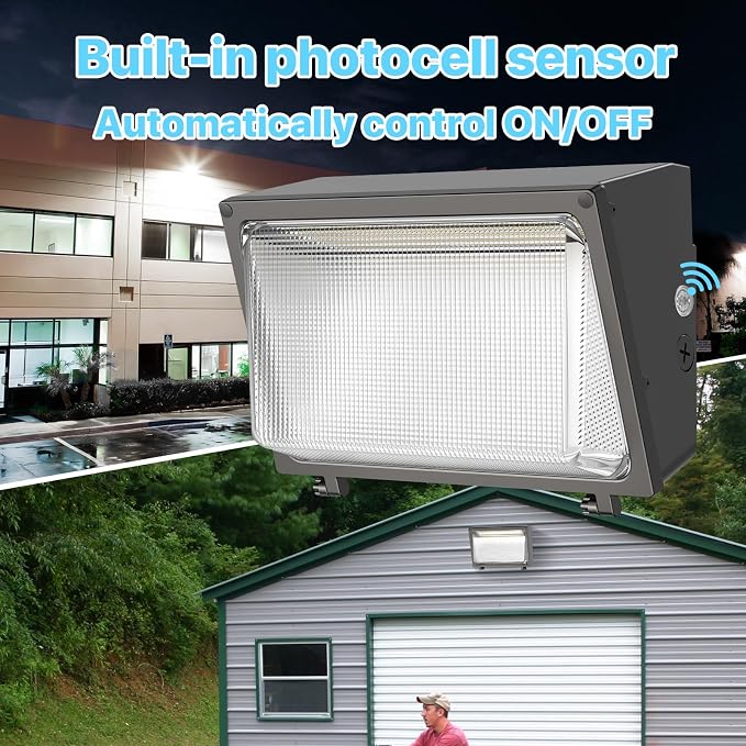 HYPERLITE LED Wall Pack 120W: 18000lm Glass Lens Dusk to Dawn Outdoor Lighting - Image 3