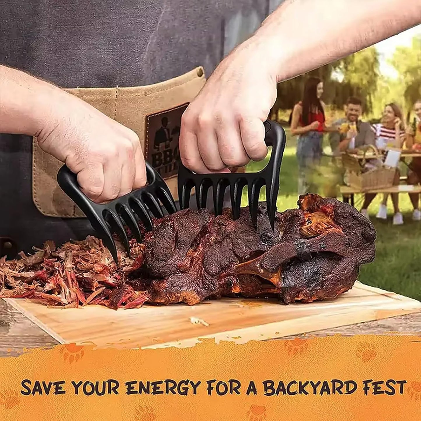 Original Meat Shredder Claws for BBQ – Heat-Resistant Nylon, Ultra-Sharp Blades, Easily Shred, Lift & Handle Pulled Chicken, Beef – Heavy-Duty Barbecue Tool – Black