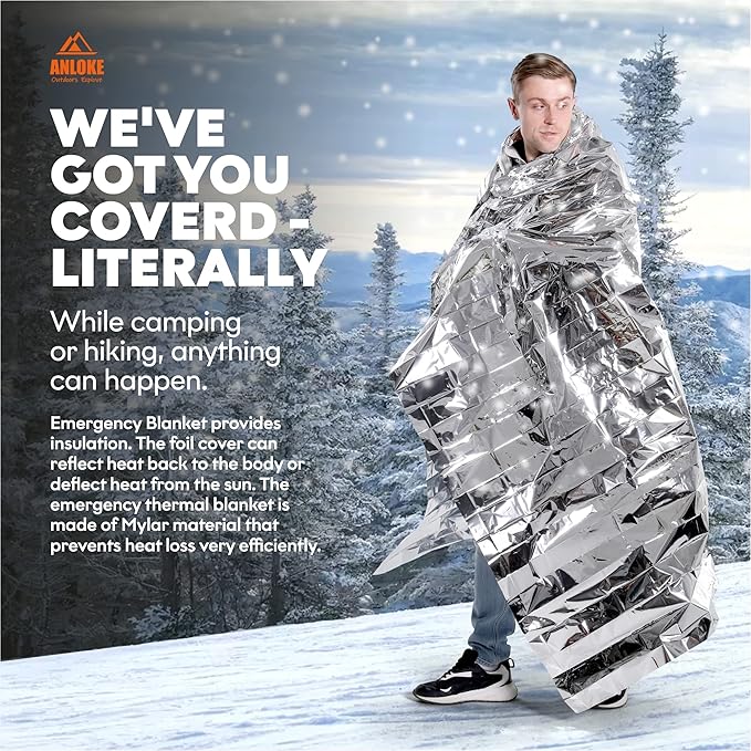 ANLOKE Emergency Blankets Mylar Thermal Blanket- of Gigantic Space Blanket 82 * - Image 4