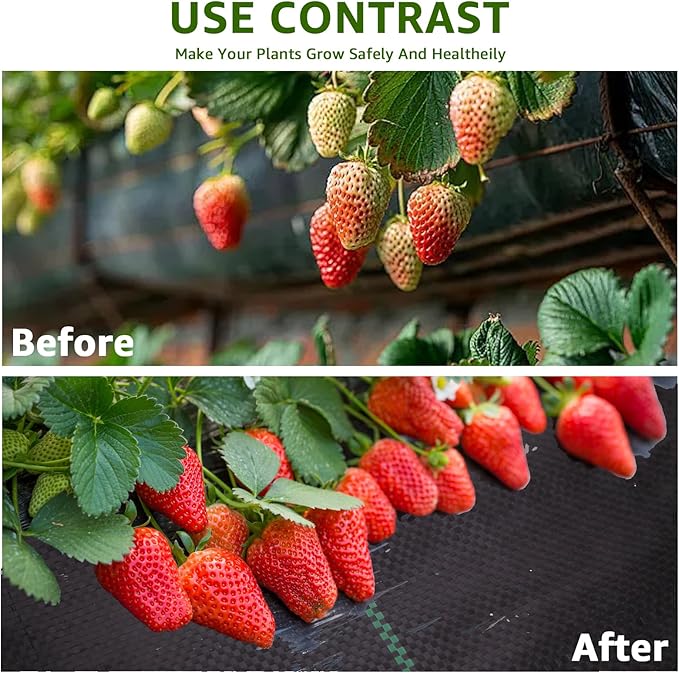 Heavy Duty Weed Barrier, 3.2oz Black Weed Blocker Fabric, Garden Fabric Weed Barrier, Weed Control Fabric Ground Cover, Landscape Fabric for Road, Gardening Mat (3FT*300FT)