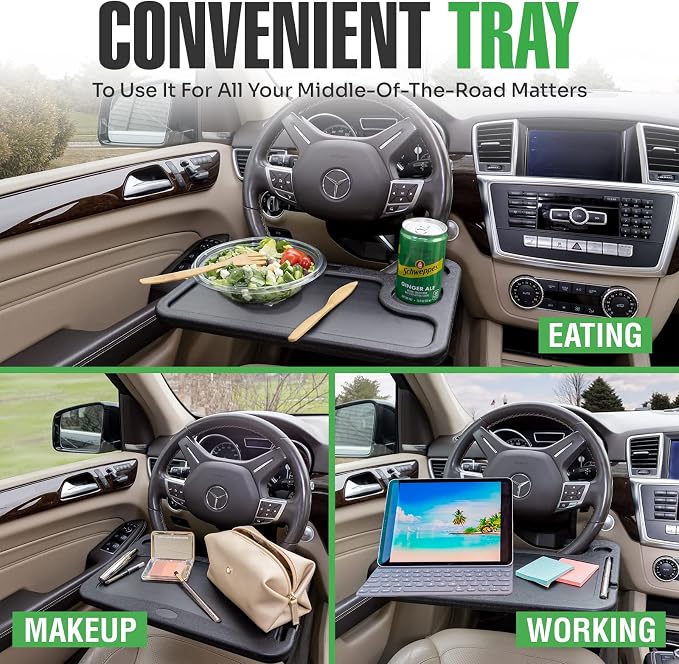 Steering Wheel Desk Tray for Eating, Laptops - Image 2