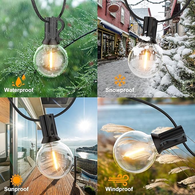 GPATIO Outdoor String Lights, 50FT G40 Bulbs Shatterproof Patio Lights - Image 2