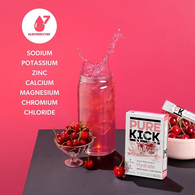 Pure Kick Hydration Singles To Go Drink Mix, Arctic Wave Cherry, Includes 12 - Image 4