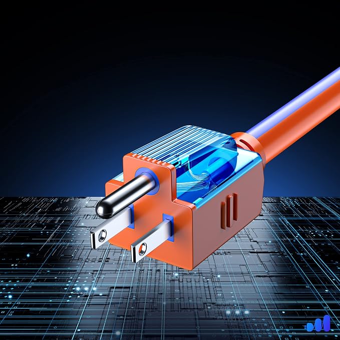 Maximm 15 Ft Blue and Orange Extension Cord, Heavy Duty 16 AWG, ETL Listed - Image 4