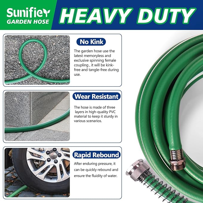 Short Garden Hose 3 ft 6ft 8 ft 10 ft – Hybird Leader Water Hose - Small Garden Hose Extension, Flexible Hose Extender for Lawn Watering, Car Washing - Burst 500 Psi (Green, 3 FT)