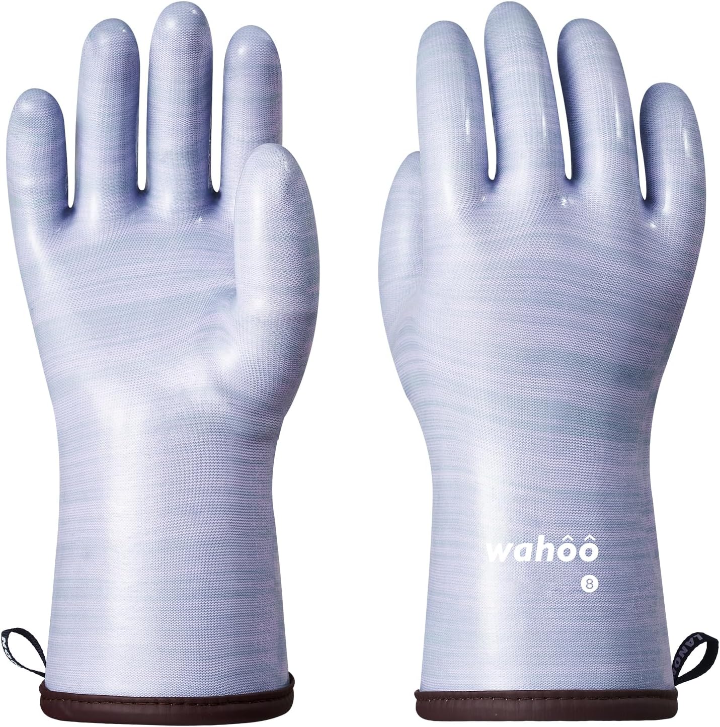 wahoo Professional Liquid Silicone Oven Mitts Gloves, Heat Resistant Gloves for Cooking, Baking, CoralAir Liner, 12 Inch, Purple, XXL