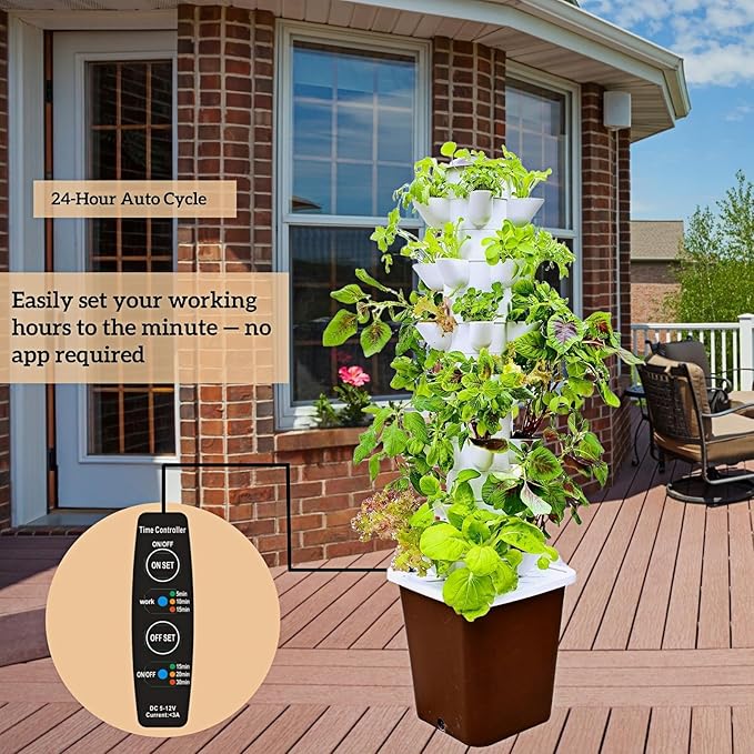 Hydroponic Growing System Kit – Indoor Vertical Hydroponic Garden Tower, 35 Planting Pods，Indoor Herb Garden,Lettuce Vegetables Hydroponic Growing Kit