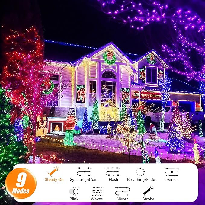 LitHome Color Changing Christmas String Lights Connectable, 35 Colors 66Ft 200 - Image 6