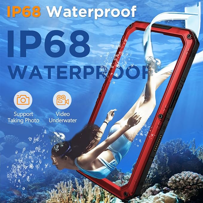 Mitywah Waterproof Case for iPhone 16 Pro Max, Heavy Duty Metal Cover - Image 5