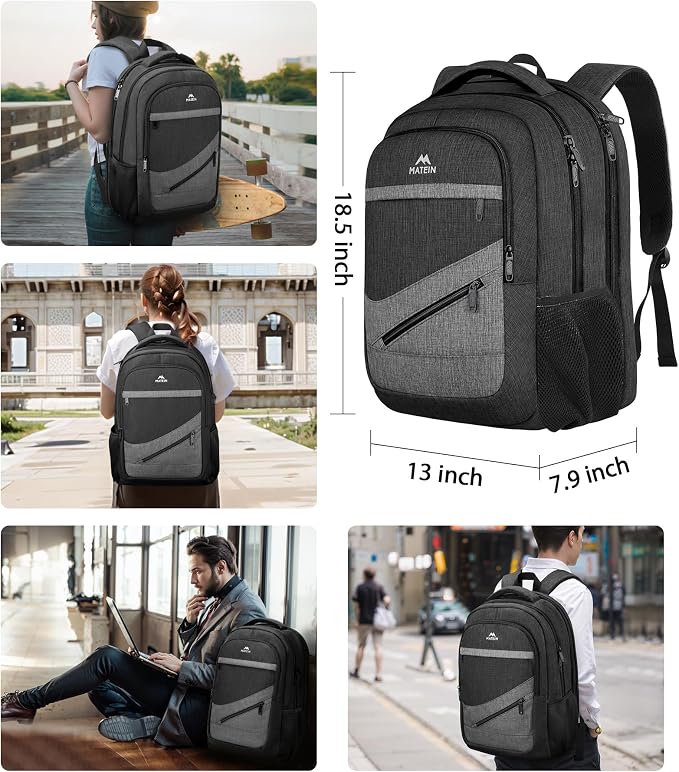 MATEIN 17 Inch Backpack for Men, Professional Work Office Laptop Backpack - Image 6