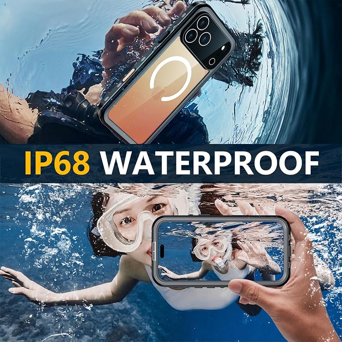 Red2Fire for iPhone 17 Pro Max Case Waterproof, Phone Case 6.9" Black/Clear - Image 2