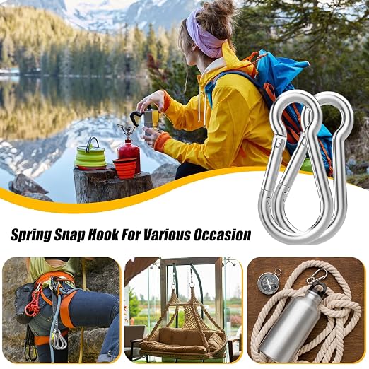EPHECH 20PCS 4" Heavy Duty Spring Snap Hook, M10 3/8" Galvanized Steel Snap - Image 7