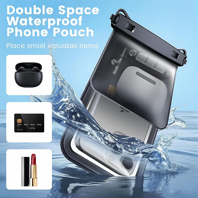 Rynapac IPX8 Waterproof Phone Pouch 2 Pack, Double Space Waterproof Phone Case - Image 5