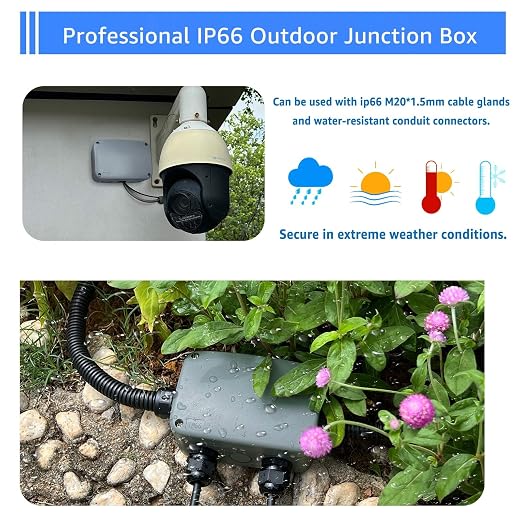 Outdoor Junction Box Waterproof, SuperInk Outdoor Electrical Boxes Weatherproof - Image 2