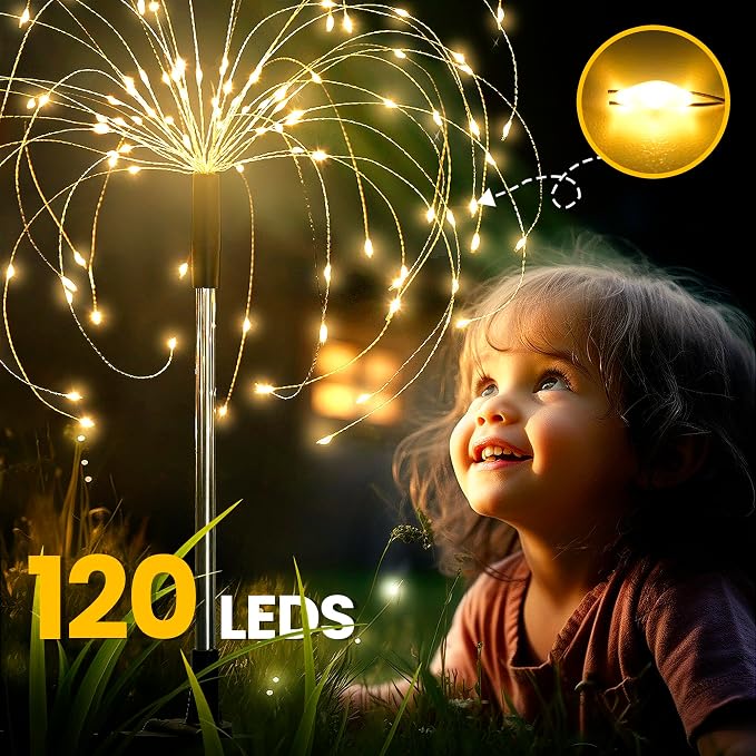 GIGALUMI Garden Decor Outdoor Lights 120LED 6Pack, Solar Garden Lights Outside - Image 6