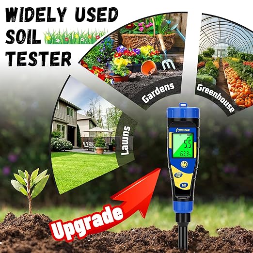 Smart Soil pH Meter for Garden Lawn Digital Soil pH Test Kit for Indoor Plants Soil pH Tester for Grass, Greenhouse, Outdoor, Farming, Yard Plants Measuring Soil pH for House Plant