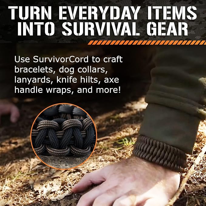 Titan Survival Patented Paracord 550-25ft, 500ft & Color Options - 620LB - Image 4