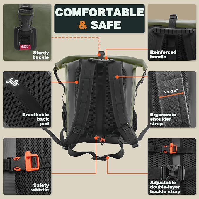 OSAH DRYPAK Waterproof Backpack Dry Bag 25L/35L/55L/85L – Heavy Duty Roll-Top - Image 4