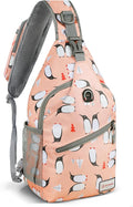 ZOMAKE Sling Bag, Penguin Pink, 5 Separate Compartments, Anti-Theft, Adjustable by ZOMAKE