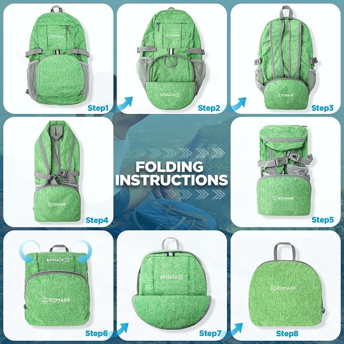ZOMAKE Ultra Lightweight Packable Backpack 25L, Small Foldable Backpacks Hiking - Image 7