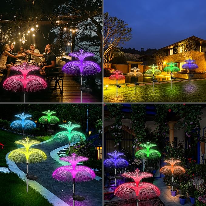 Weepong Solar Garden Lights 3 Pack New Upgraded Solar Lights Outdoor Waterproof - Image 5