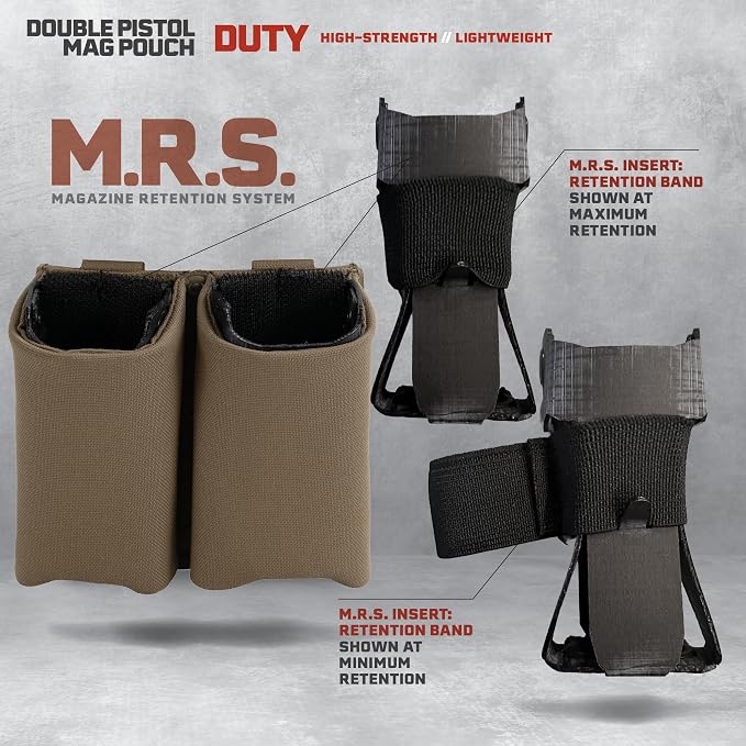 Double Pistol Magazine Pouch, High-Strength Laminate Material, MOLLE Compatible - Image 5