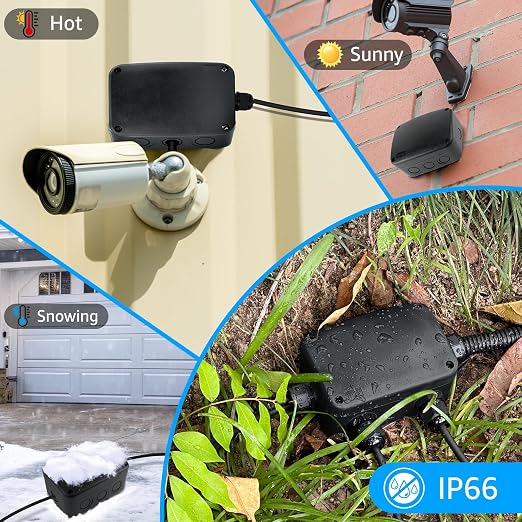 SuperInk Black IP66 Weatherproof Junction Box, Outdoor Electrical Enclosure - Image 2