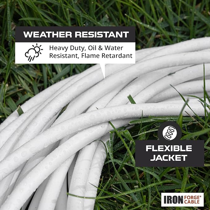 Iron Forge Cable 12 Gauge Outdoor Extension Cord 25 Ft, SJTOW 12/3 Heavy Duty - Image 3