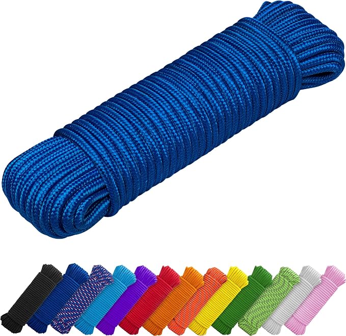 TECEUM Rope – 90 Feet x 1/4 Inch – Blue – Strong All-Purpose Utility Rope – by TECEUM