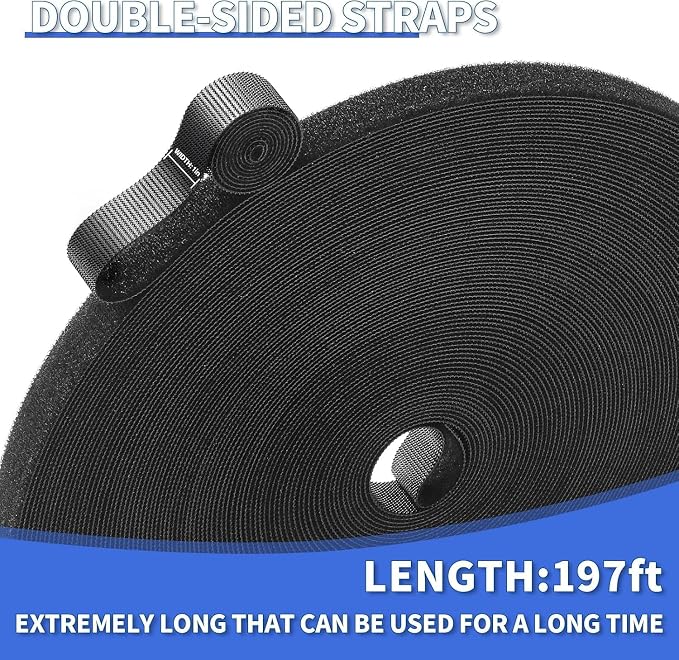 2In x 50Ft Reusable Cable Ties Hook and Loop Roll | Tie Down Straps, Nylon - Image 6
