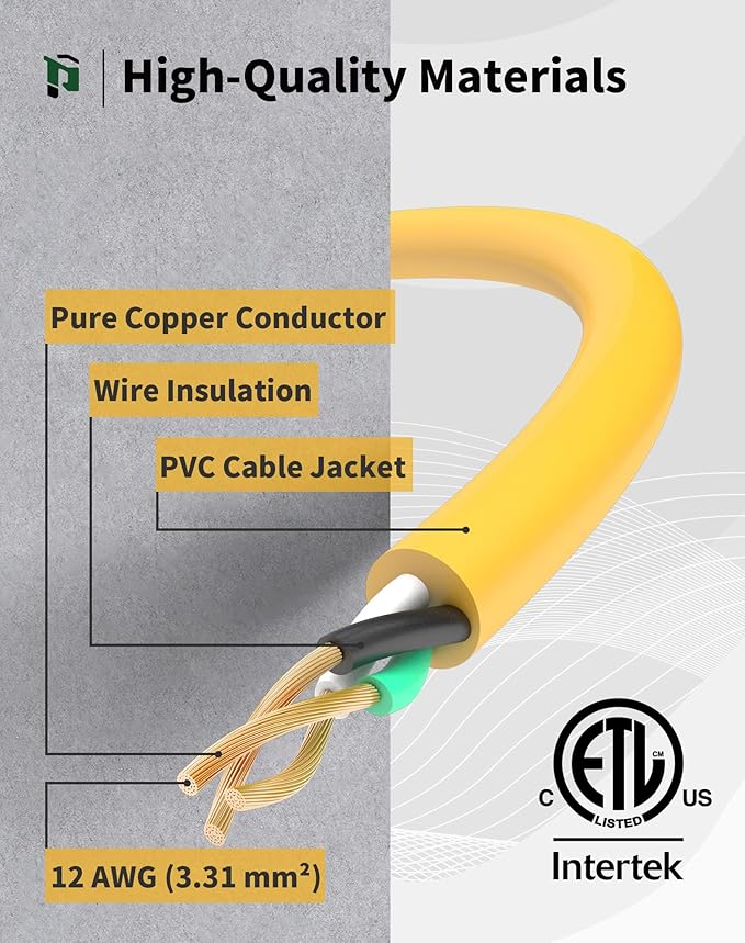2FT 12 Gauge Outdoor Extension Cord - Image 3