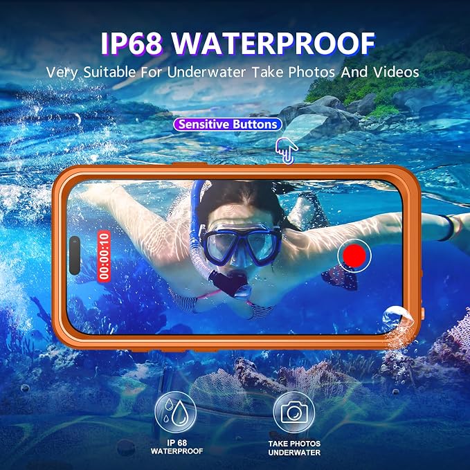 Temdan Compatible with iPhone 17 Pro Case, Waterproof Built-in Screen & Camera - Image 2