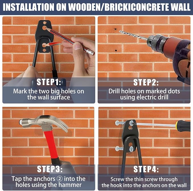 KOFANI Garage Hooks Heavy Duty, 12 Pack Anti-Slip Coating Garage Wall Storage - Image 5