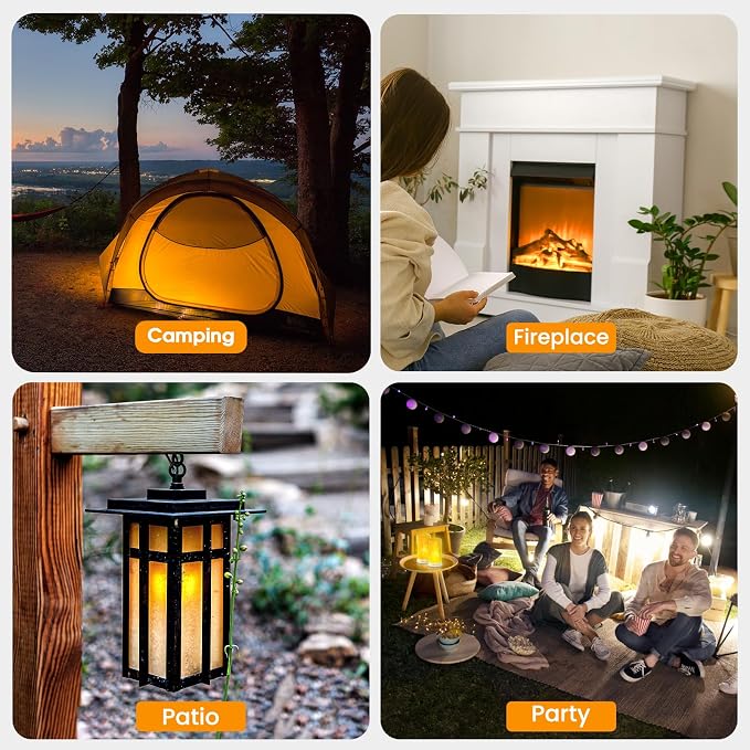 Hompavo 【Upgraded】 LED Flame Lights, 4-Mode Rechargeable Battery Operated - Image 3