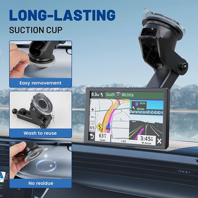 EWAY for Garmin GPS Mount w/Telescopic Extension Arm, Replacement Dash Ball - Image 7