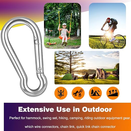 20PCS M6 Heavy Duty Carabiner Clip, 2.36Inch Snap Hook Quick Link Small - Image 4