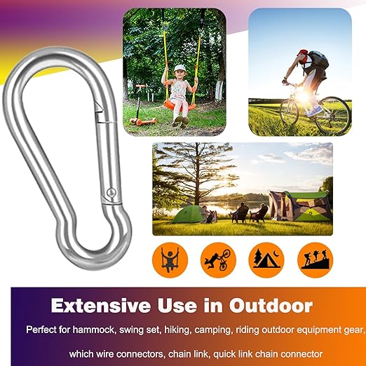 30PCS M4 Heavy Duty Carabiner Clip, 1.57Inch Snap Hook Quick Link Small - Image 4