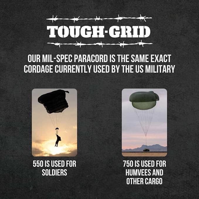 TOUGH-GRID 550 Paracord, Type III Mil-Spec Nylon Rope - 100 Ft Buckskin - Image 5