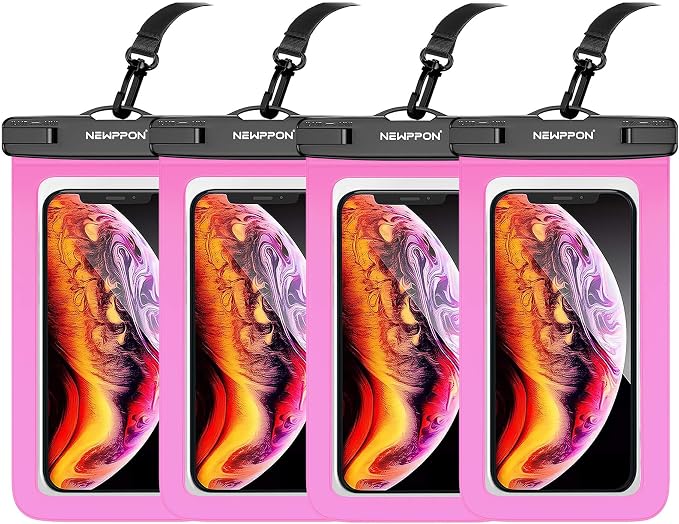 4 Pack 8.5“ Waterproof Cell Phone Pouch by Newppon