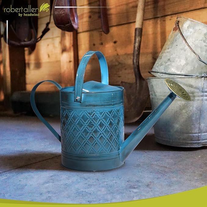 Robert Allen Home & Garden MPT01503 Robert Allen MPT011503 Wexley Metal, 2 Gallon, Mountain Waves 5 Gallon Watering can, 2 gal