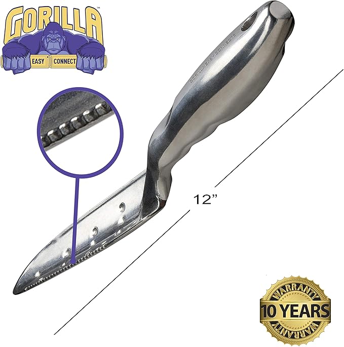 Heavy Duty Garden Tools with Digging Trowel, Transplant Trowel and Cultivator Hand Rake Solid One Piece Cast Aluminum Construction