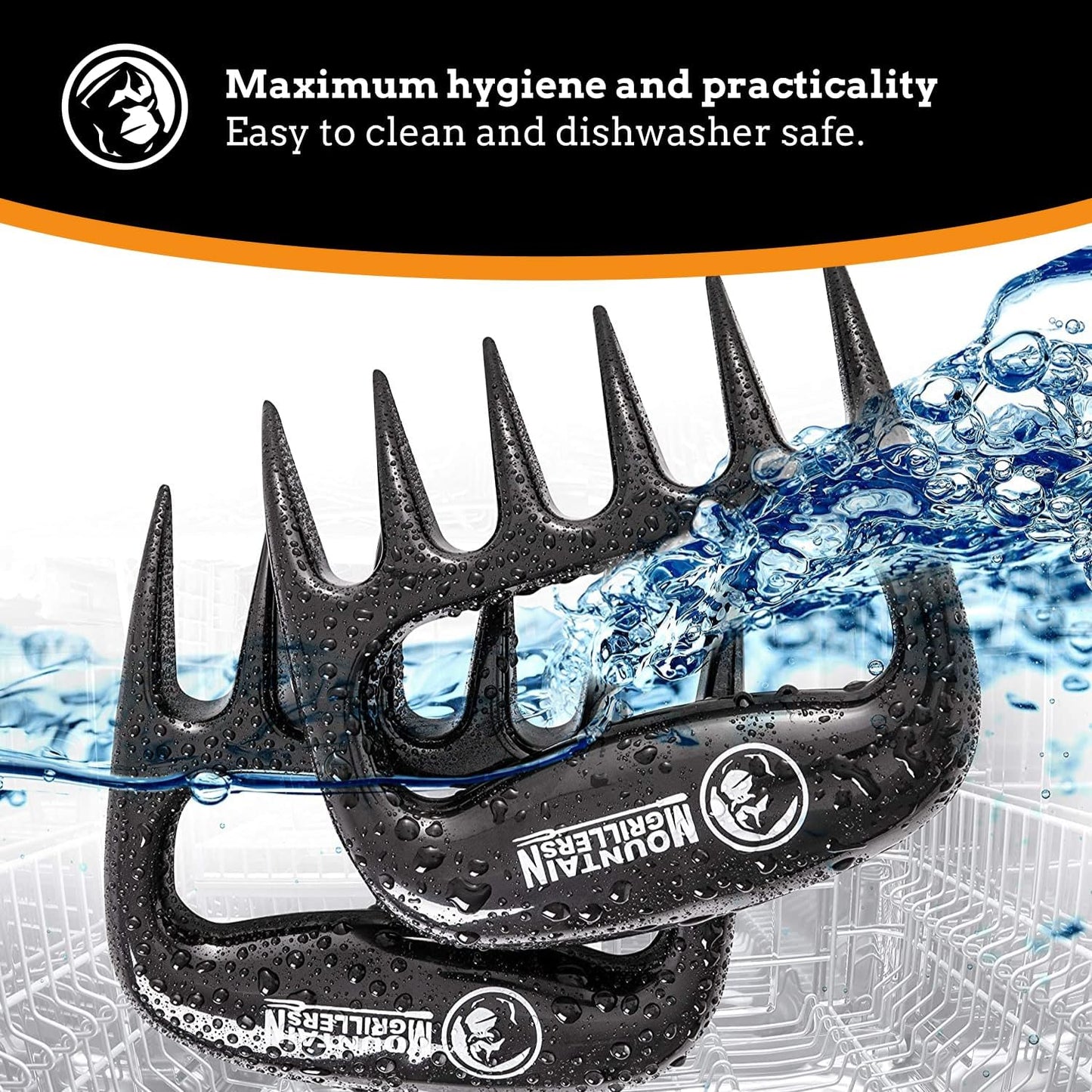 Mountain Grillers Meat Claws - Pulled Pork Claws and Meat Shredder - Grilling Claws BBQ Tools for Meat Shredding - Meat Pulling Claws for Barbecue, Smoker, and Grill Bear Claws - Pack of 2, Black