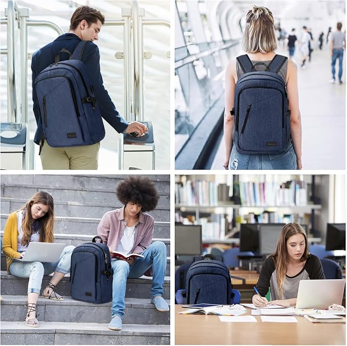 Mancro Laptop Backpack, 15.6 inch Business Backpack Anti Theft College School - Image 8