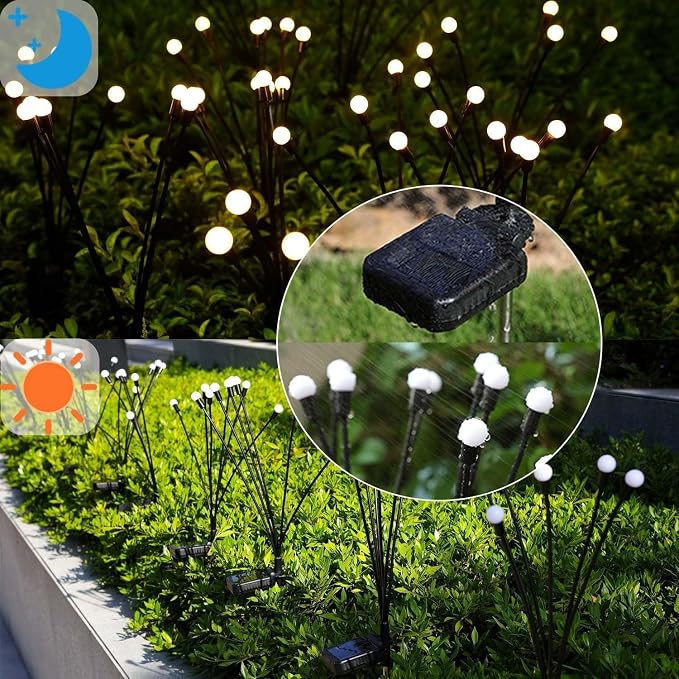 ZFNN Solar Garden Lights Outdoor, 10 Pack 60 LED Solar Firefly Lights, Swaying - Image 5